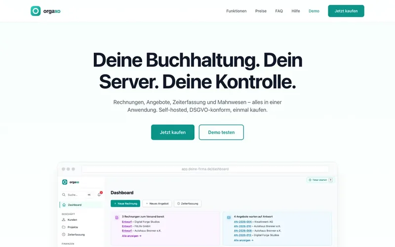Orgaxo — Buchhaltungssoftware für Selbstständige
